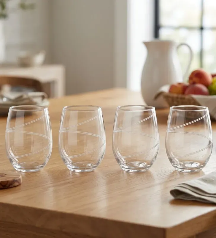 Juego de 4 Vasos Stemless Peristyle 497ml 16.8oz 6508 | Crisa