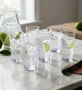 Juego de 6 Vasos de Vidrio Clásica 310ml 10.5oz 6211 | Crisa