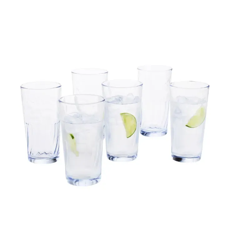 Juego de 6 Vasos de Vidrio Clásica 310ml 10.5oz 6211 | Crisa