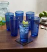 Juego de 6 Vasos de Vidrio Azul Muralla 288ml 9.7oz 9375 | Crisa