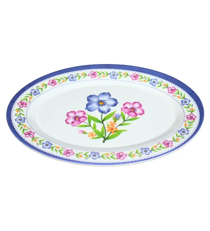 Plato Ovalado 12" Melamina Decorado Floral D001 003-001-002 | Travessa
