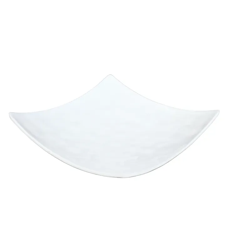 Plato Cuadrado Melamina Texturizado 18cm Blanco 105-009-148 | Travessa