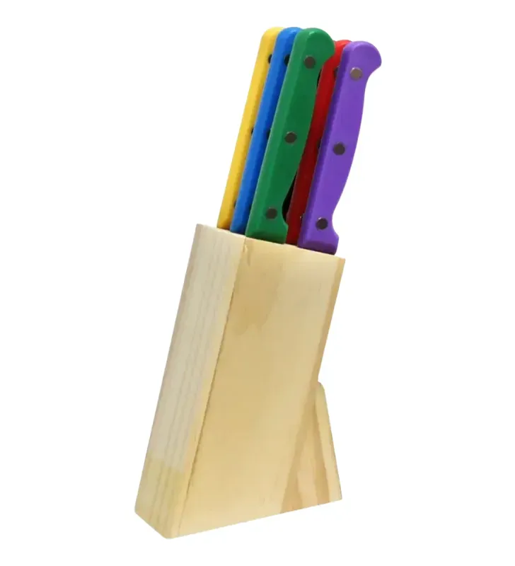 Juego de Cuchillos Fileteros Mangos de Color con Base 050-001-011 | Travessa