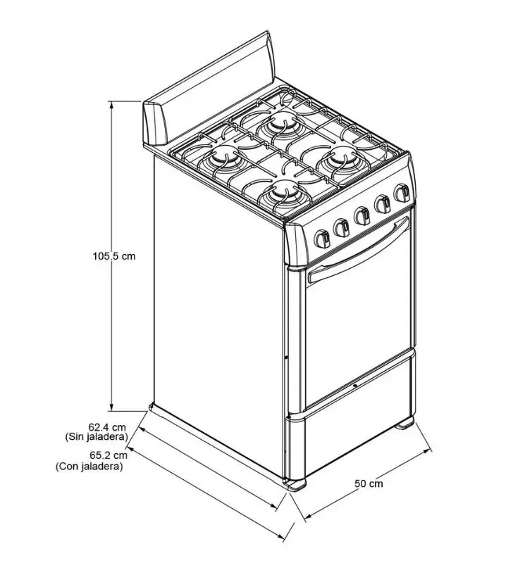 Estufa Acros NAW1001S 20" Inox | 4 Quemadores, Gas LP/NG