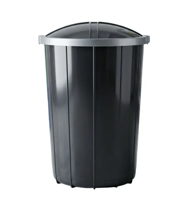 Bote Negro de Plástico con Tapa 80 Litros W198 | Plasvic