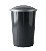 Bote Negro de Plástico con Tapa 80 Litros W198 | Plasvic