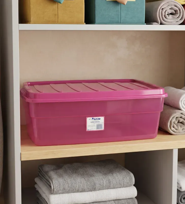 Caja Organizadora Polybox Small Rosa 27.6L PT-BOX-012 | Polycar
