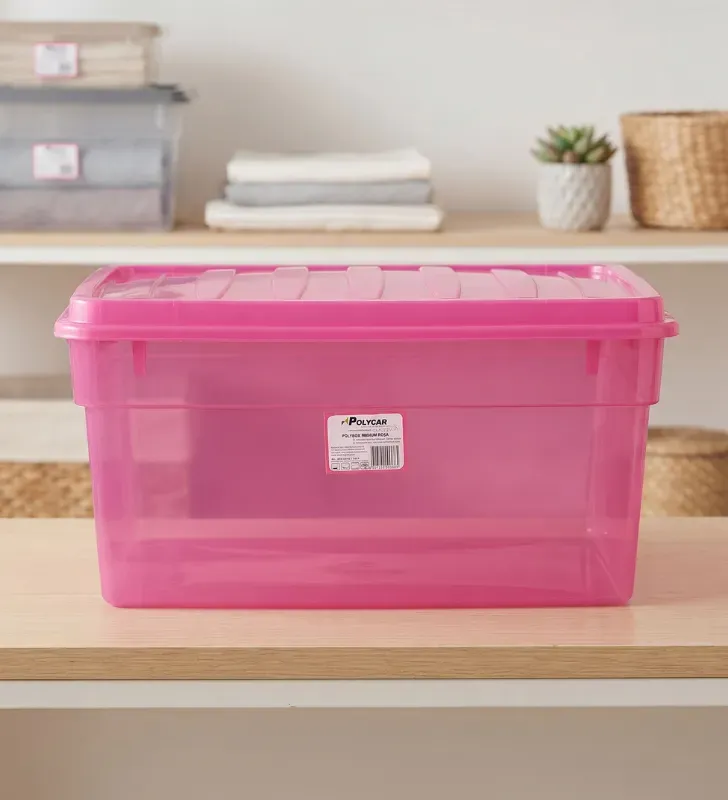 Caja Organizadora Polybox Medium Rosa 38.6L PT-BOX-009 | Polycar