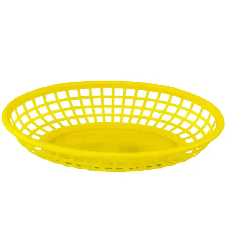 Canasta Amarilla Fast Food Ovalada 23x15x4cm 121-001-004 | Travessa