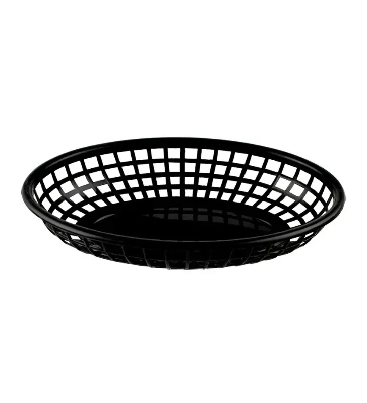 Canasta Negra Fast Food Ovalada 23x15x4cm 121-001-005 | Travessa