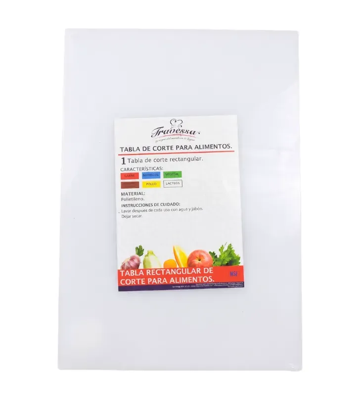 Tabla para Picar de Polietileno Blanca 50x35x1.2cm 170-002-111 | Travessa