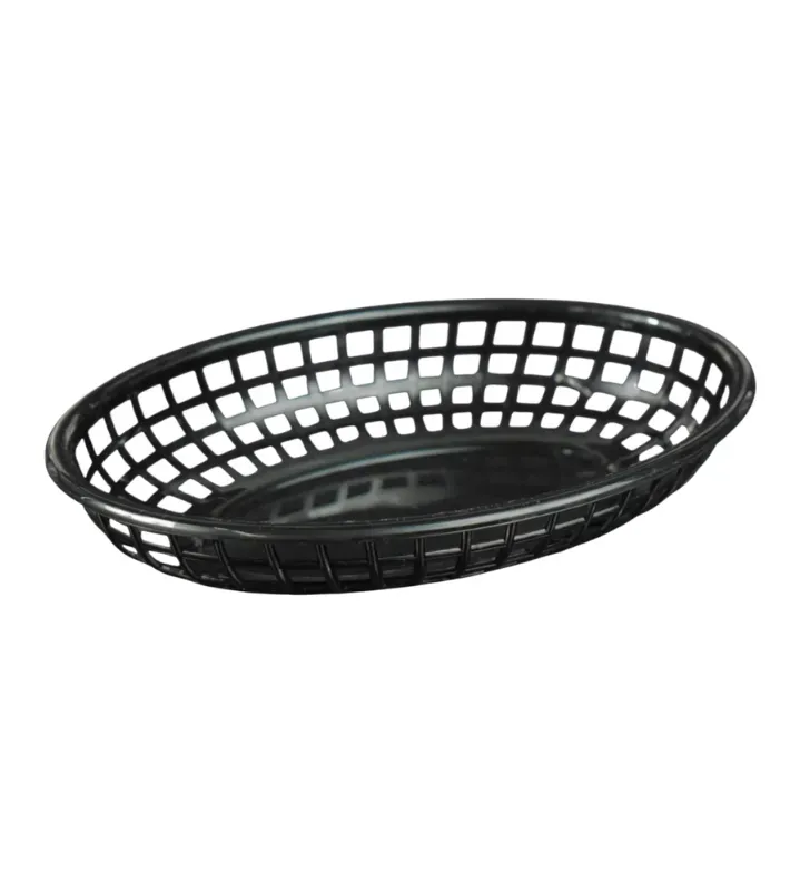 Canasta Negra Fast Food Ovalada 23x15x4cm 121-001-005 | Travessa