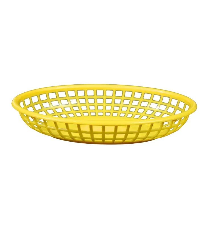 Canasta Amarilla Fast Food Ovalada 23x15x4cm 121-001-004 | Travessa