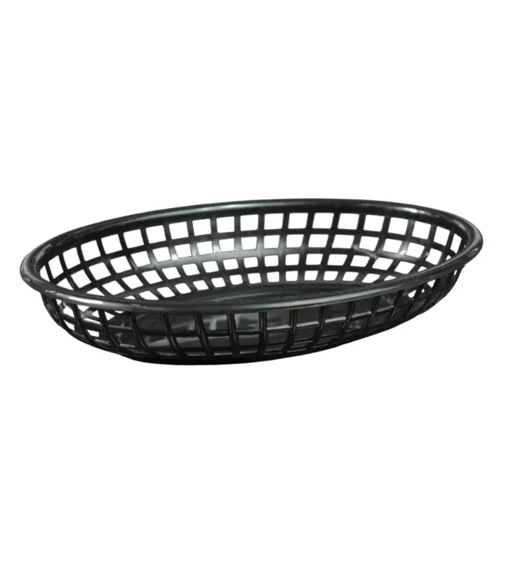 Canasta Negra Fast Food Ovalada 23x15x4cm 121-001-005 | Travessa