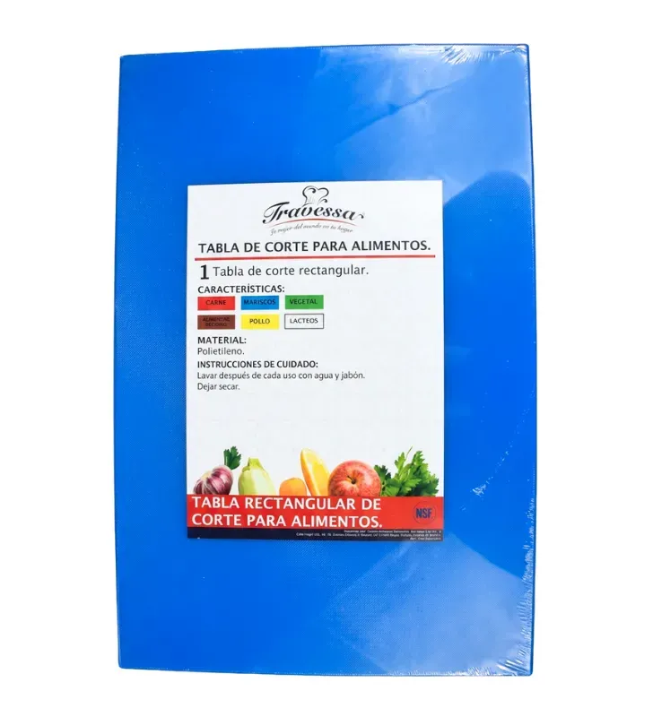 Tabla para Picar de Polietileno Azul 45x30x1.2cm 170-001-113 | Travessa