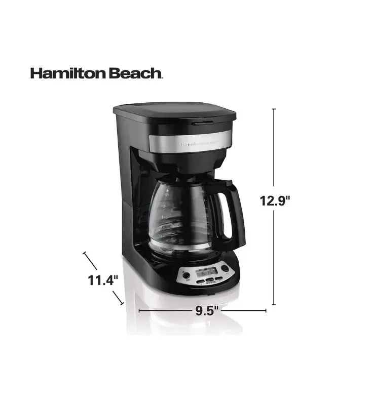 Cafetera programable Hamilton Beach 49615 | 12 tazas, 3 intensidades