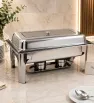Chafer Rectangular de Lujo 9L Tapa Cristal Acero Inox | Travessa 157-101-001