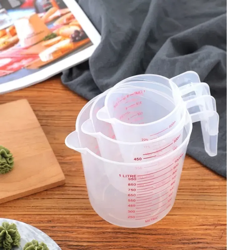 Juego de Tazas Medidoras de Plástico 1L, 500ml, 250ml 020-001-046 | Travessa