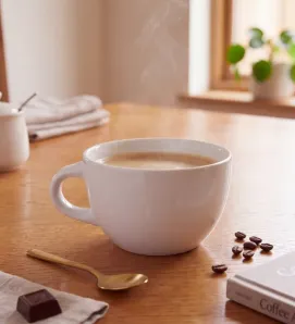 Taza Clásica 220 cc Glacial de Porcelana Blanco | Santa Anita