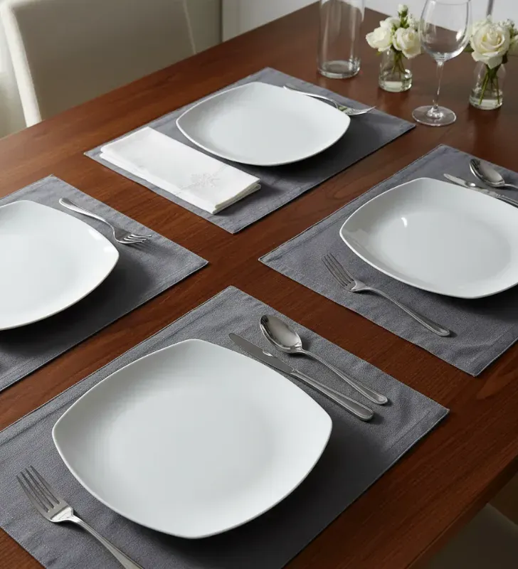 Plato Postre Cuadrado 16 cm Elegance Porcelana | Santa Anita 316831
