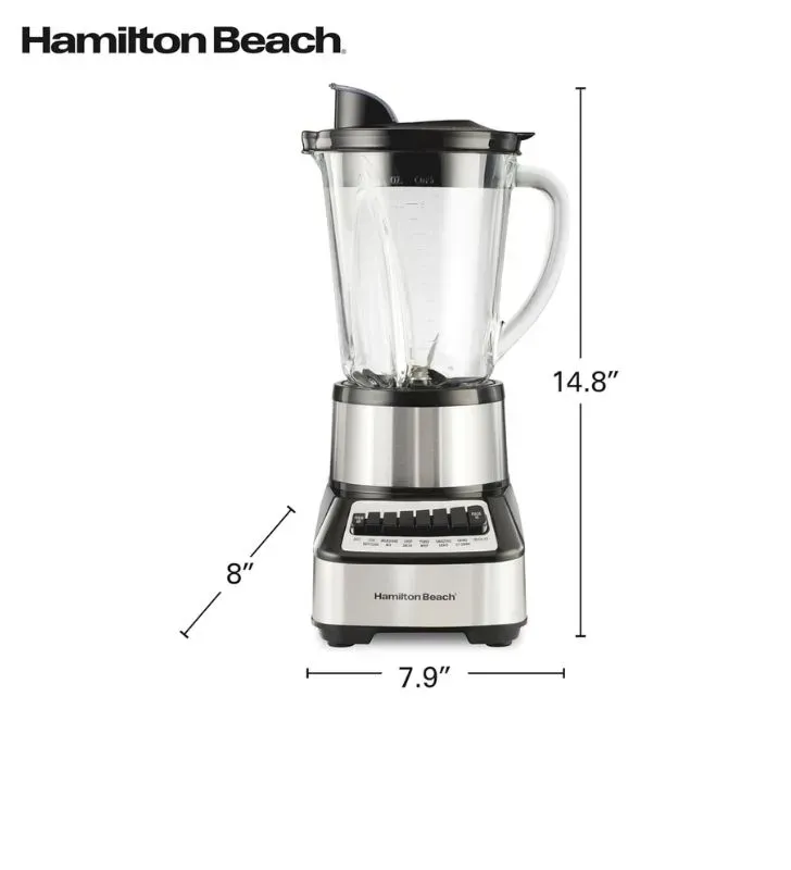Hamilton Beach 54221 Wave Crusher | Licuadora vidrio 40 oz, 700 W, 14 funciones
