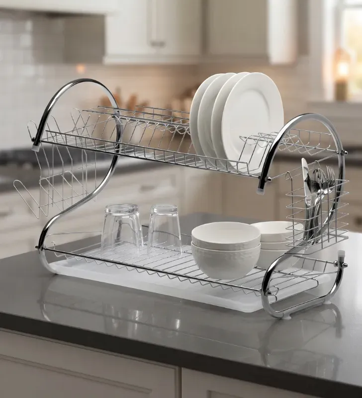 Escurridor de Platos 2 Niveles Elegance I Acero Cromado | Távola 53404
