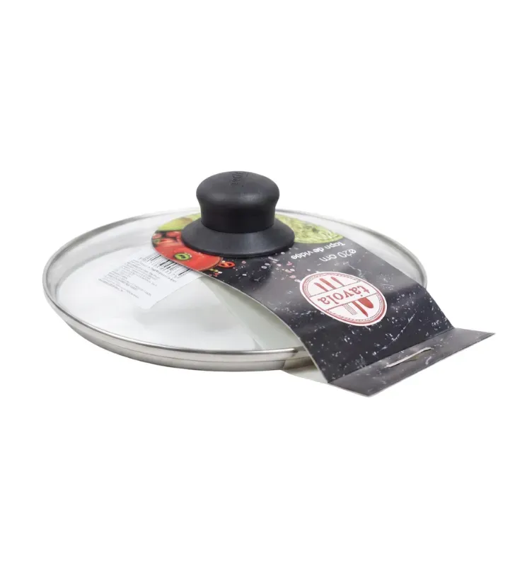 Tapa de Vidrio 20 cm con Pomo de Baquelita | Távola