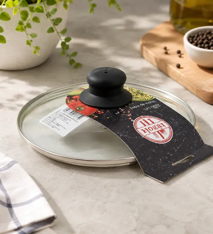 Tapa de Vidrio 20 cm con Pomo de Baquelita | Távola