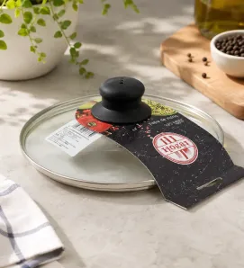 Tapa de Vidrio 20 cm con Pomo de Baquelita | Távola