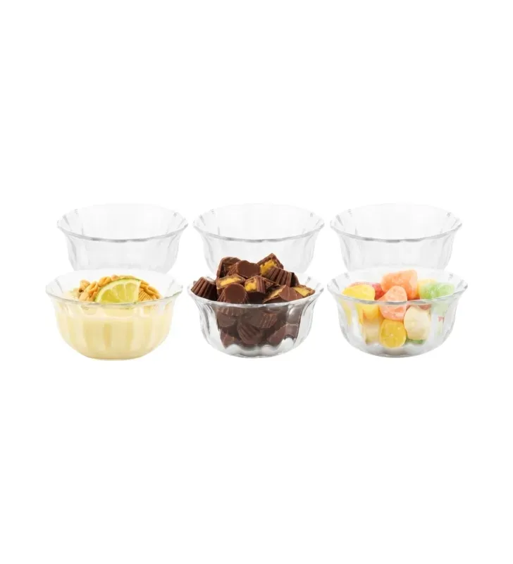 Juego de 6 Tazones Multiusos de Vidrio 148 ml 5336 | Crisa