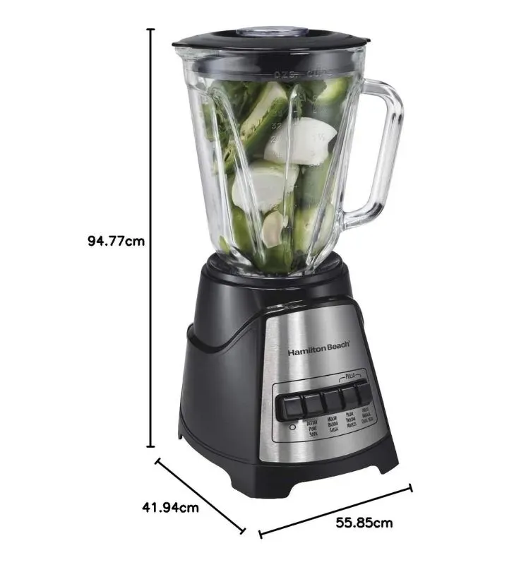 Licuadora Hamilton Beach 58148‑MXR 40 oz | 12 funciones, 700 W y vidrio