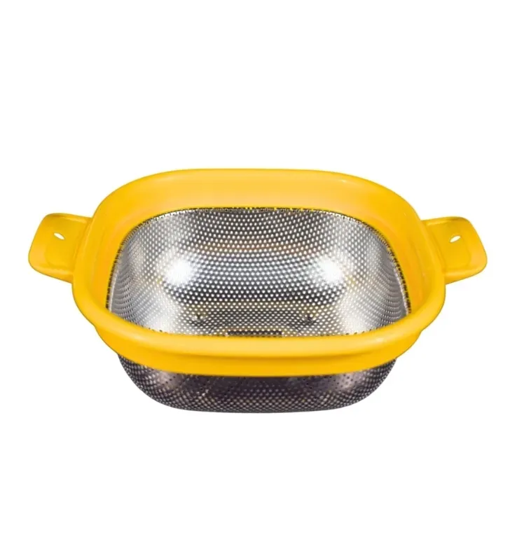 Colador Escurridor Cuadrado Mediano Acero Inoxidable M-100084 | Yuliana