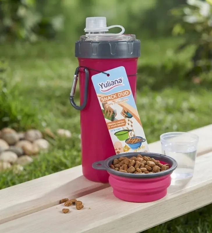 Cilindro Mascota Snack Duo 355ml con Tazón R7-90300 | Yuliana