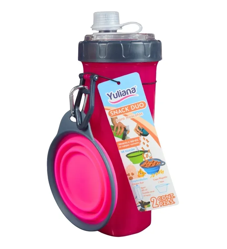 Cilindro Mascota Snack Duo 355ml con Tazón R7-90300 | Yuliana