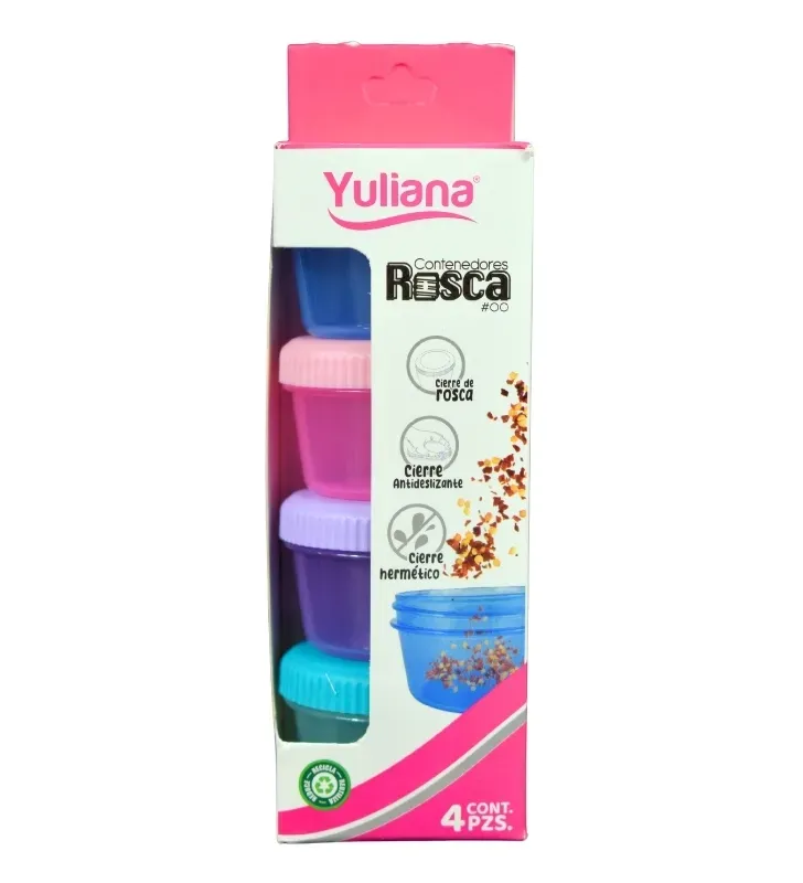 Recipientes con Tapa de Rosca No. 00 30ml 4 Pzs MX-514 | Yuliana