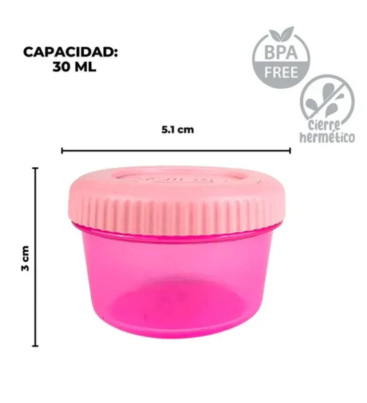 Recipientes con Tapa de Rosca No. 00 30ml 4 Pzs MX-514 | Yuliana