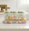 Set Botanic Decorado 3 Tarros Vidrio 660ml con Tapa Y-90032 | Yuliana
