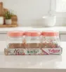 Set Botanic Decorado 3 Tarros Vidrio 425ml con Tapa Y-90031 | Yuliana