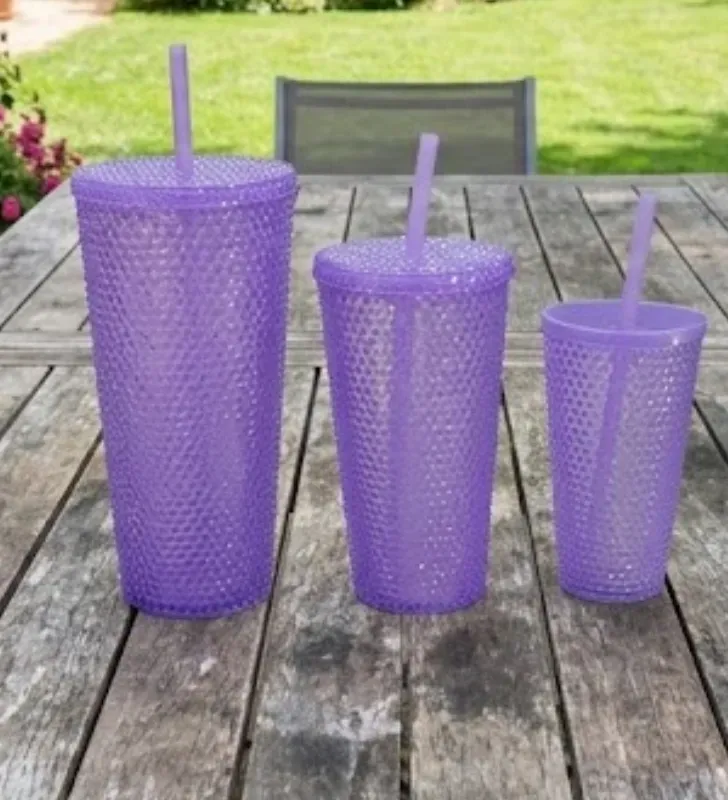Set de 3 Vasos Burbujas con Popote 900, 700 y 300 ml M-00462 | Yuliana