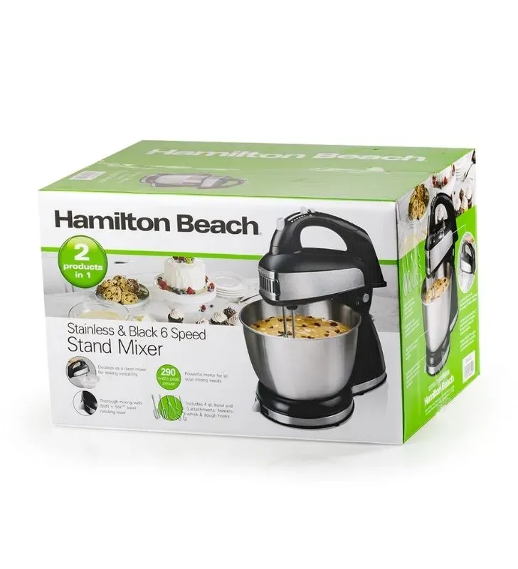 Batidora de pedestal Hamilton Beach 64640 | 6 velocidades + mano desmontable