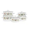 Set de 5 Ollas de Peltre con Tapa de Vidrio 16-24 cm 043-037-004 | Travessa