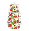 Set de 5 Ollas de Peltre Tapa Cristal Diseño Piñas 043-041-003 | Travessa