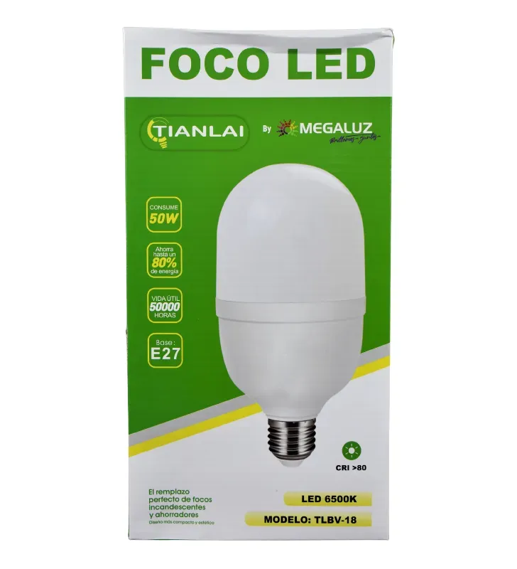 Foco LED de Alta Potencia 50W Luz Fría 6500K S45W50 | Tianlai by Megaluz