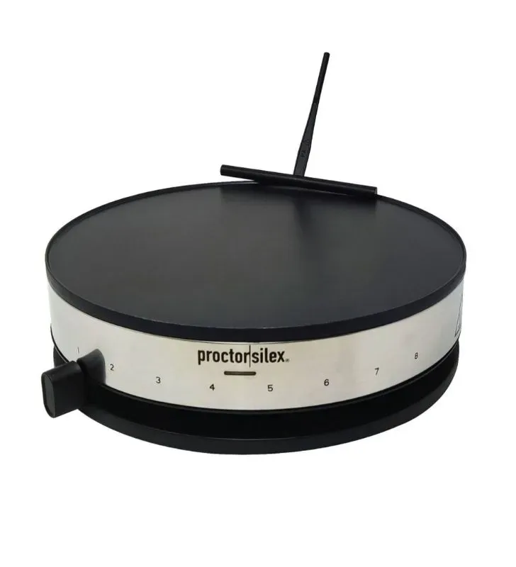 Crepera eléctrica Proctor Silex 38400 | Placa 13″ antiadherente, 8 calorías