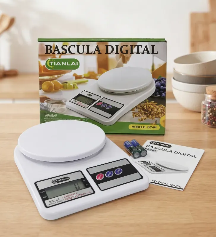 Báscula Digital de Cocina 5 kg Precisión 1g BC-07 | Tianlai