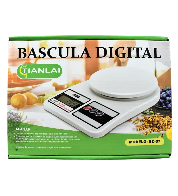 Báscula Digital de Cocina 5 kg Precisión 1g BC-07 | Tianlai