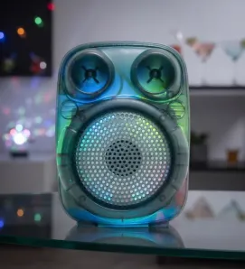 Bocina Bluetooth Portátil 3" 5W TWS Luz LED SA323T RFR366 | Link Bits