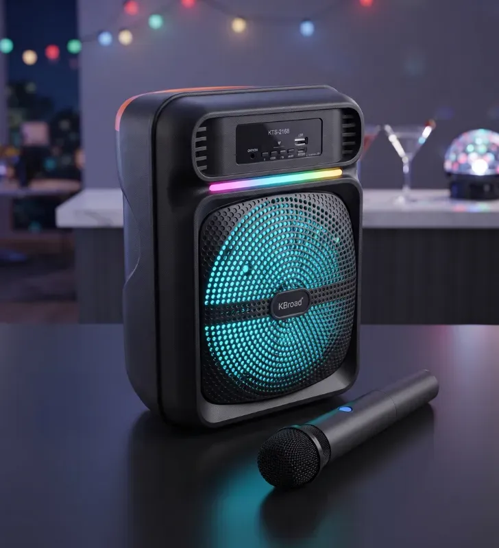 Bocina Bafle Bluetooth 8" 5W con Micrófono KTS-2168 | KBroad Link Bits
