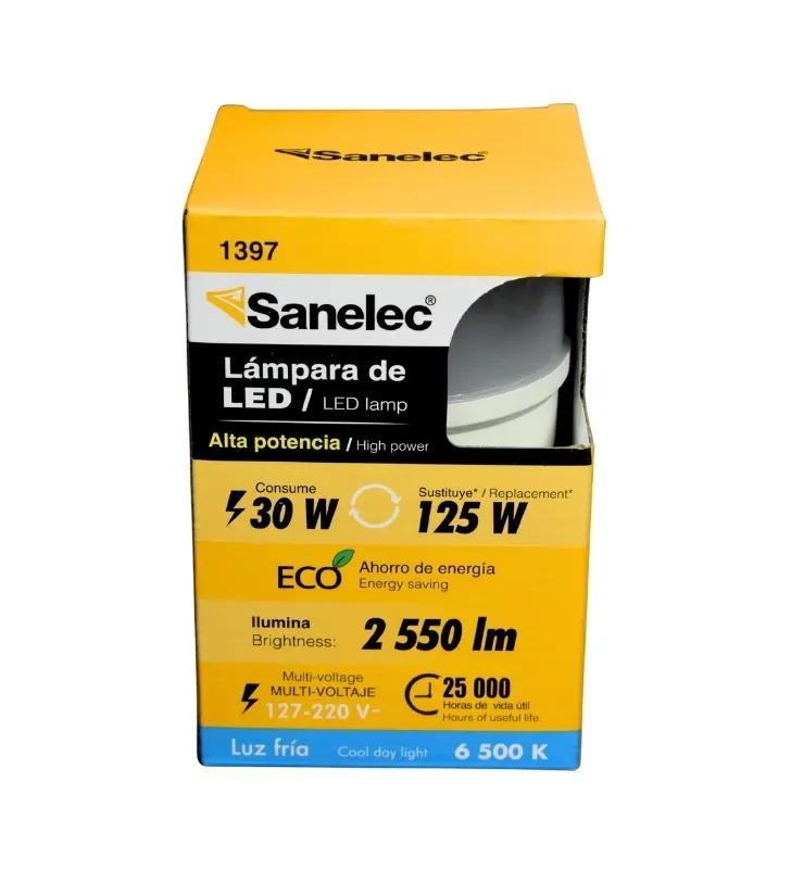 Foco LED de Alta Potencia 30W (Equivalente 125W) 2550 lm 1397 | Sanelec