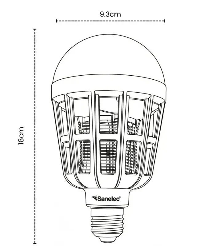 Foco Mata Insectos LED con Lámpara 15W Luz Fría 6500K 1653 | Sanelec
